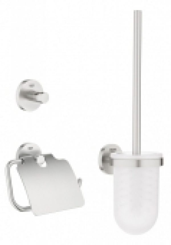 GROHE Essentials – Ensemble accessoires WC 3 en 1 supersteel