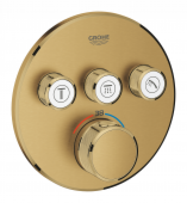 GROHE Grohtherm SmartControl – Façade pour mitigeur thermostatique pour 3 sorties cool sunrise brossé