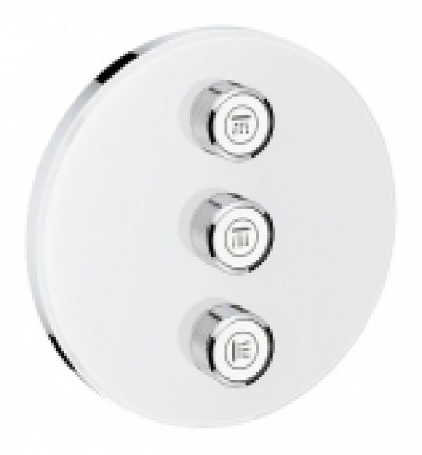 GROHE Grohtherm SmartControl – Façade robinet d’arrêt encastré pour 3 sorties chrome / moon white
