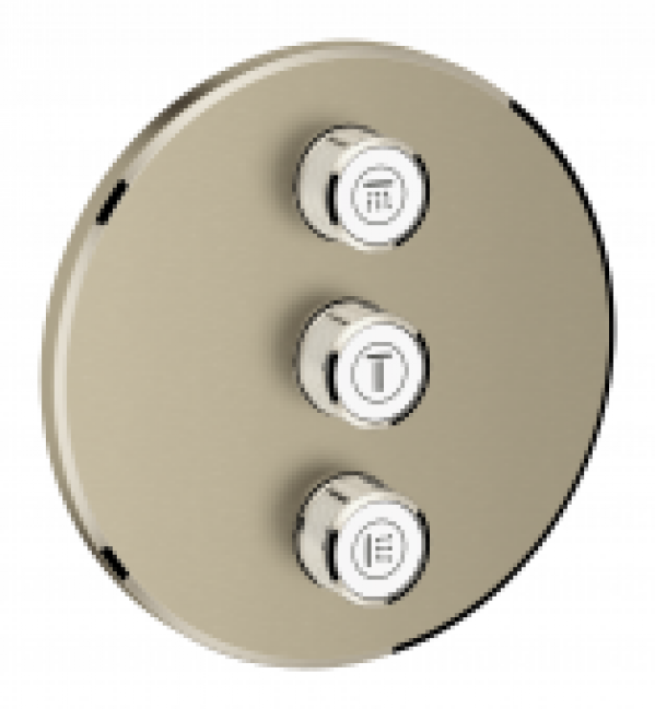 GROHE Grohtherm SmartControl – Façade robinet d’arrêt encastré pour 3 sorties nickel brossé