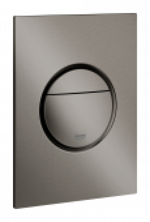 GROHE Nova Cosmopolitan S – Plaque de commande pour WC avec double chasse et marche/arrêt hard graphite brossé / hard grap…