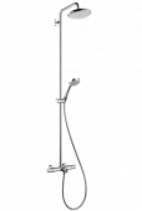 hansgrohe Croma – Système de douche Showerpipe 220 Air 1jet avec thermostatique mitigeur bain / douche chrome