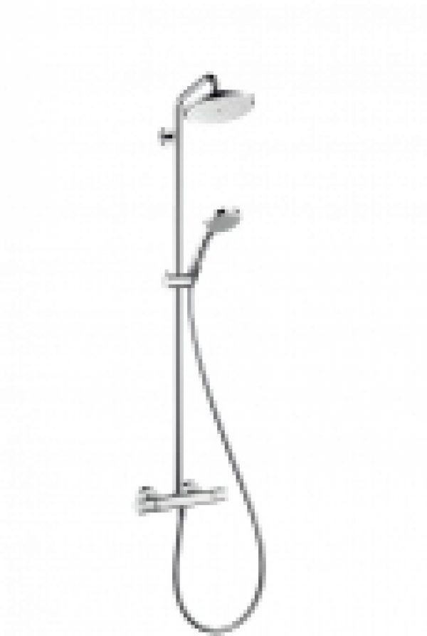 hansgrohe Croma – Système de douche Showerpipe 220 Air 1jet avec mitigeur thermostatique chrome