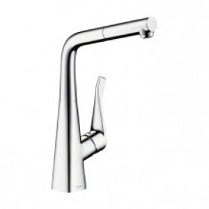 Hansgrohe METRIS Mitigeur évier  bec/douchette extractible Aspect acier 14821800