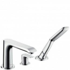 hansgrohe Metris – Robinetterie 3 trous baignoire avec 2 sorties chrome