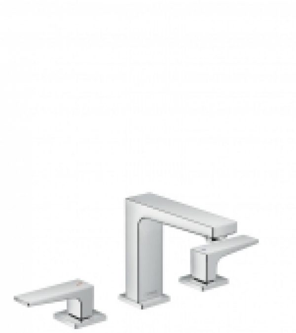 hansgrohe Metropol – Mitigeur de lavabo 3 trous 110 avec bonde de vidage Push-Open chrome