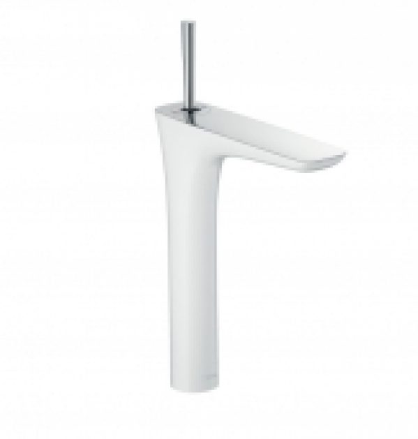 hansgrohe PuraVida – Mitigeur monocommande lavabo 240 avec bonde de vidage Push-Open chrome / blanc