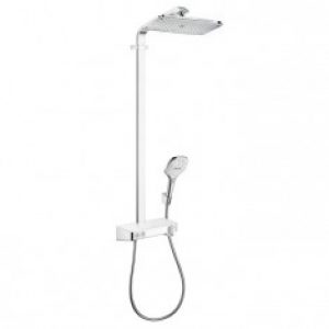 HANSGROHE-Showerpipe Raindance Select ShowerTablet E 300 1 jet – Blanc/Chrome