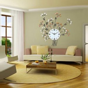 Horloge murale à design floral en fer forgé