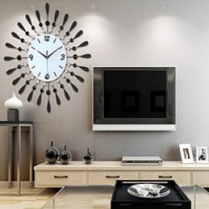 Horloge murale moderne à grand format en fer forgé