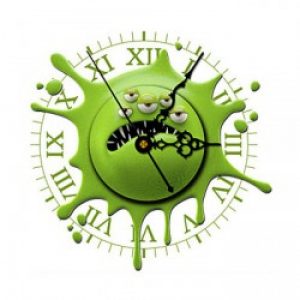 Horloge murale moderne à motif drôle de couleur verte