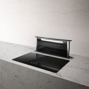 Hotte cuisine Elica escamotable ADAGIO inox et verre noir 60 cm recyclage