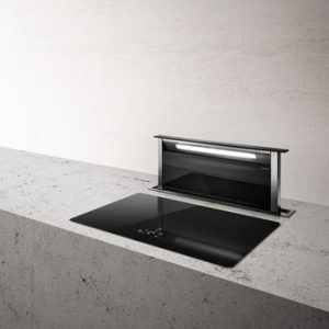 Hotte cuisine Elica escamotable ADAGIO inox et verre noir 90 cm recyclage