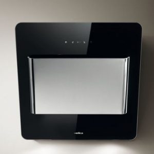 Hotte cuisine Elica murale BELT verre noir et inox 55 cm