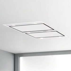 Hotte cuisine encastrable Silverline ZAFIRE INT inox et verre blanc 120 cm