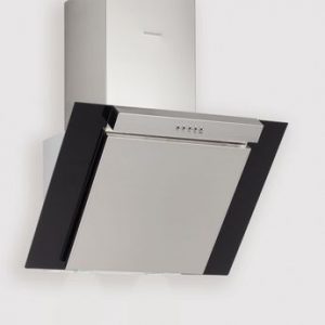 Hotte cuisine murale Silverline KIM inox et verre noir 60 cm
