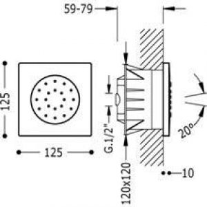 Jet encastré anti-calcaire TRES