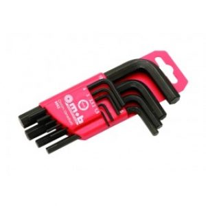 Jeu de 9 clés allen 6 pans – tête sphérique – 1,5 à 10 mm