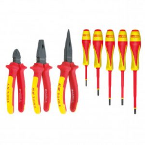 Jeu de pinces et tournevis à poignée bi-composant – 8 pcs KS Tools 117.1105