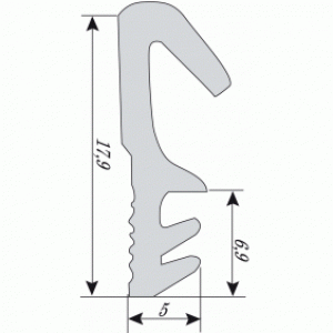 Joint PVC 626802 à « queue de sapin » pour rainure de 4 mm sur dormant