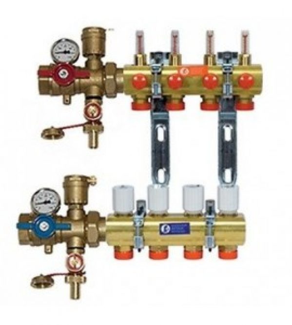 Kit collecteur prémonté avec débitmètre Giacomini R553FK