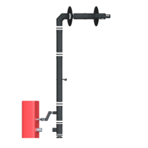 Kit conduit façades – pour poêles à granulés étanches – 80/125 – noir mat