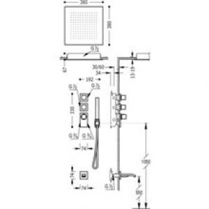 Kit de baignoire-douche thermostatique 2 voies…