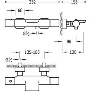 Kit de baignoire-douche thermostatique Chr/Jau…