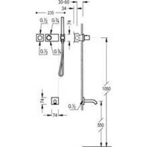 Kit de baignoire thermostatique TRES