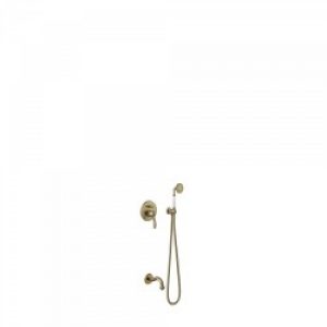Kit de bain‑douche à encastrer avec fermeture et réglage du débit – TRES 24218005LV Laiton Vieilli
