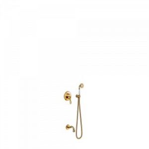 Kit de bain‑douche à encastrer avec fermeture et réglage du débit – TRES 24218005OR Or