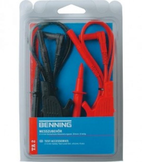 Kit de cable de mesure – securite 4mm silicone 6 pieces BENNING TA2