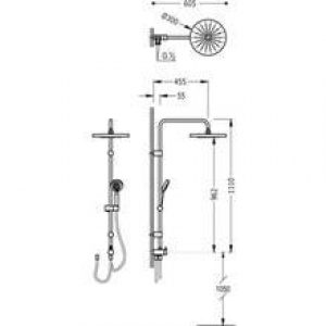 Kit de douche 30 cm anti-calcaire massage TRES