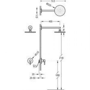 Kit de douche encastré ALPLUS Tres pomme haute…