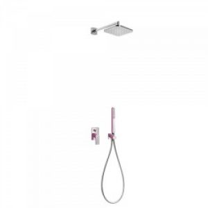 Kit de douche encastré avec fermeture et réglage du débit – TRES 20018002FU Fuchsia