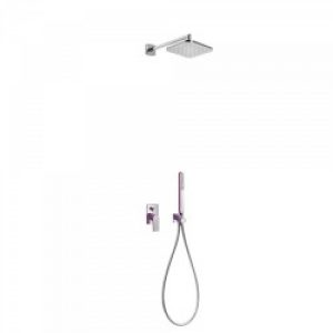 Kit de douche encastré avec fermeture et réglage du débit – TRES 20018002VI Violet