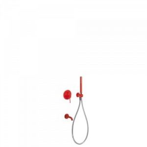 Kit de douche encastré avec fermeture et réglage du débit – TRES 26218003TRO Rouge
