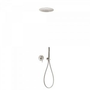 Kit de douche encastré avec fermeture et réglage du débit – TRES 26218099AC Acier