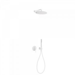 Kit de douche encastré  avec fermeture et régulation du débit- TRES 26298091BM Blanc Mat