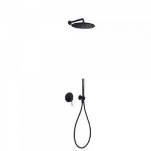 Kit de douche encastré  avec fermeture et régulation du débit- TRES 26298091NM Noir Mat