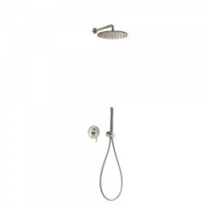 Kit de douche encastré  avec fermeture et régulation du débit – TRES 26298091AC Acier