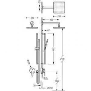 Kit de douche encastré CLASS Tres barre…