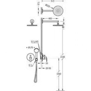 Kit de douche encastré K-Tres douche mobile 5…