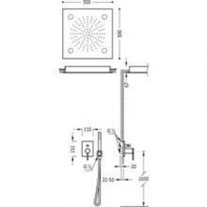 Kit de douche encastré MONO-TERM Tres INOX…
