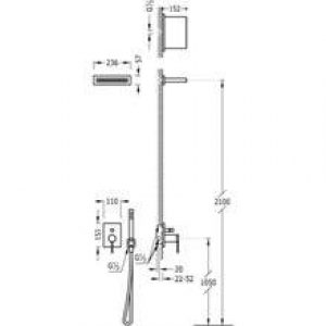 Kit de douche encastré MONO-TERM Tres INOX avec…