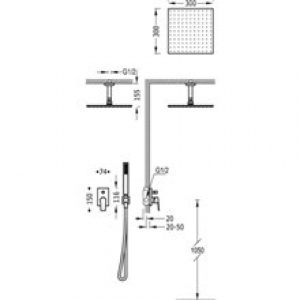Kit de douche mitigeur encastré 80 PROJECT TRES