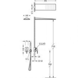 Kit de douche mitigeur encastré Max-Tres…