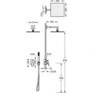Kit de douche mitigeur noir PROJECT TRES