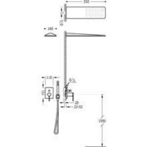 Kit de douche MONO-TERM encastré TRES INOX