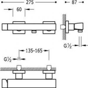 Kit de douche Noir TRES SLIM